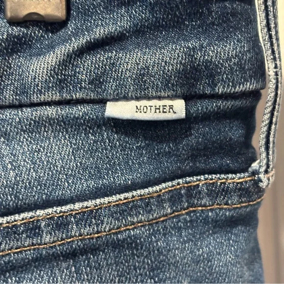 MOTHER The Looker Two Step Ankle Fray Jeans Skunk at the Tea Party sz 30 HEMMED - Picture 4 of 16